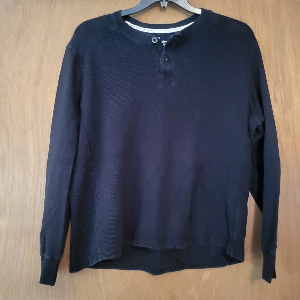 Faded Glory Men's XL Black Henley Shirt